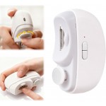 Electric Nail Clipper, 2 in 1 Electric Nail Clippers for Seniors and Adults, Baby Automatic Nail Clipper with Polishing, Light & Storage, Smart Nail Clipper 2-Speed for Fingernail (White)