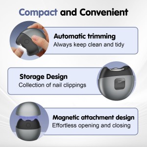 3 in 1 Automatic Electric Nail Clipper,2026 Upgraded USB-Rechargeable Nail Clipper with LED Light and Nail Scraps Storage,Portable,Safe for Adults,Seniors, Kids and Babies(Gray)