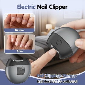 3 in 1 Automatic Electric Nail Clipper,2026 Upgraded USB-Rechargeable Nail Clipper with LED Light and Nail Scraps Storage,Portable,Safe for Adults,Seniors, Kids and Babies(Gray)