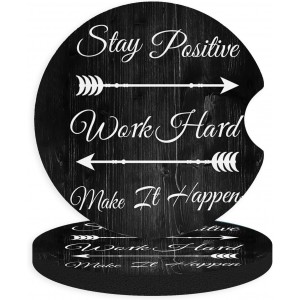 2pcs Stay Positive Car Coasters,Absorben...