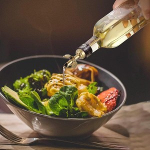 4 PCS Olive Oil Spout, Oil Spout for Olive Oil Bottle, Stainless Steel Self Closing Bottle Pourers, Weighted Oil Dispenser with Funnel and Brush for Wine, Vinegar, Syrup, Kitchen and Bar