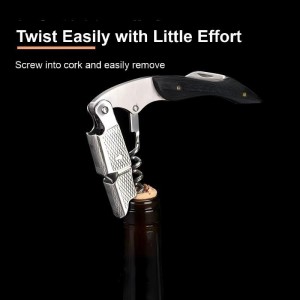 Sommelier Waiter Corkscrew’s Wine Key Opener Gift Set [2-Pack & Leather Pouch] - Heavy-Duty 420 Stainless Steel & Ergonomic Rosewood Handle, Double-Hinged Bottle Opener & Serrated Foil Cutter