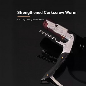 Sommelier Waiter Corkscrew’s Wine Key Opener Gift Set [2-Pack & Leather Pouch] - Heavy-Duty 420 Stainless Steel & Ergonomic Rosewood Handle, Double-Hinged Bottle Opener & Serrated Foil Cutter