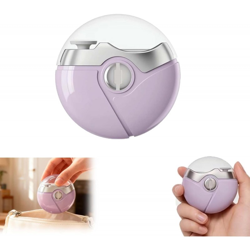 Electric Nail Clippers,3 in 1 Electric Polishing Automatic Nail Clippers,2 Adjustable Speeds, Automatic Nail Trimmer with LED Light&Clip Storage,USB Rechargeable for Kids, Adults,Seniors(Purple)