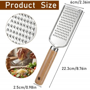 Stainless Steel Cheese Grater, Cheese Grater Handheld, Kitchen-Grater Zester-Grater for Parmesan Lemon Ginger Nutmeg Potato Chocolate and Garlic