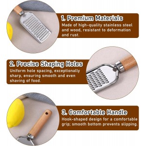 Stainless Steel Cheese Grater, Cheese Grater Handheld, Kitchen-Grater Zester-Grater for Parmesan Lemon Ginger Nutmeg Potato Chocolate and Garlic