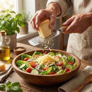 Stainless Steel Cheese Grater, Cheese Grater Handheld, Kitchen-Grater Zester-Grater for Parmesan Lemon Ginger Nutmeg Potato Chocolate and Garlic