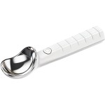 Heated Ice Cream Scoop Rechargeable Electric Scooper 2 Temperature Settings113°F-158°F, Zinc Alloy Rust-Proof Easy to Clean Waterproof, Kitchen Gadget for Hard Ice Cream Gelato,White
