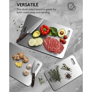Titanium Cutting Board Set of 3, Premium Pure Titanium Chopping Boards for Kitchen, Non-Toxic & Dishwasher Safe for Meat, Fruit, and Vegetables (Set of 3)-Upgraded Version