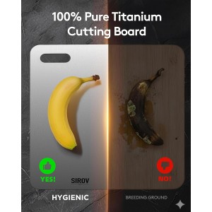 Titanium Cutting Board Set of 3, Premium Pure Titanium Chopping Boards for Kitchen, Non-Toxic & Dishwasher Safe for Meat, Fruit, and Vegetables (Set of 3)-Upgraded Version