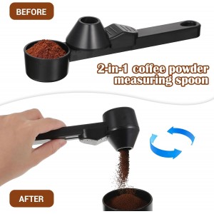 2pcs Coffee Scoop & Funnel For Reusable Cup Refillable Coffee Pods, 2tbsp Food-Grade Precise Measuring Protein Powder Scoop, Coffee Measuring Scoop for Coffee/Protein/Powder/Hot Cocoa