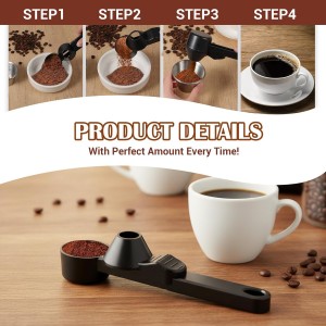 2pcs Coffee Scoop & Funnel For Reusable Cup Refillable Coffee Pods, 2tbsp Food-Grade Precise Measuring Protein Powder Scoop, Coffee Measuring Scoop for Coffee/Protein/Powder/Hot Cocoa