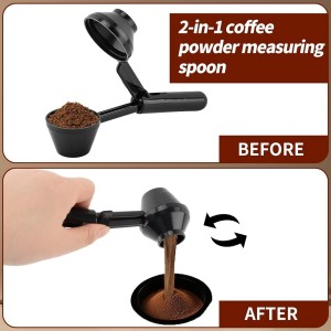 2pcs Coffee Scoop & Funnel For Reusable Cup Refillable Coffee Pods, 2tbsp Food-Grade Precise Measuring Protein Powder Scoop, Coffee Measuring Scoop for Coffee/Protein/Powder/Hot Cocoa