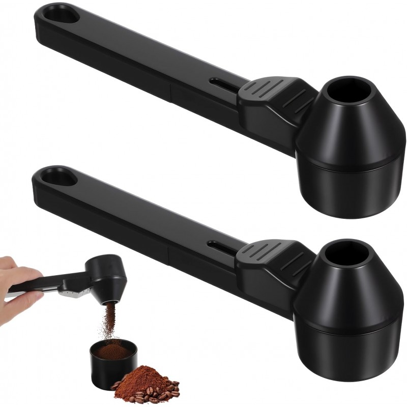 2pcs Coffee Scoop & Funnel For Reusable Cup Refillable Coffee Pods, 2tbsp Food-Grade Precise Measuring Protein Powder Scoop, Coffee Measuring Scoop for Coffee/Protein/Powder/Hot Cocoa