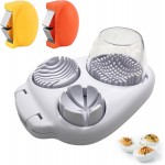 3 in 1 Egg Slicer for Hard Boiled Eggs,3 Cutting Modes,with 2 Egg Shell Opener,Stainless Steel Kitchen Dicer for Strawberry, Grape, Mushroom