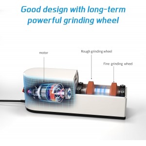 Electric knife sharpener, 5 in 1 knife sharpening system with straight blade, professional diamond knife sharpener FOR rough sharpening, repair and sharpening of knives (LG2)