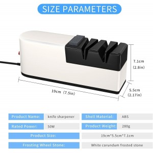 Electric knife sharpener, 5 in 1 knife sharpening system with straight blade, professional diamond knife sharpener FOR rough sharpening, repair and sharpening of knives (LG2)