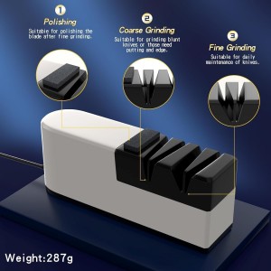 Electric knife sharpener, 5 in 1 knife sharpening system with straight blade, professional diamond knife sharpener FOR rough sharpening, repair and sharpening of knives (LG2)