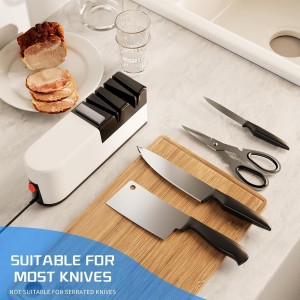 Electric knife sharpener, 5 in 1 knife sharpening system with straight blade, professional diamond knife sharpener FOR rough sharpening, repair and sharpening of knives (LG2)