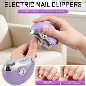 2 in 1 Electric Polishing Automatic Nail Clippers, 2026 Upgraded Electric Nail Trimmer Electric Nail Clipper with 2 Adjustable Speeds, Nail Trimmer for Seniors,Adults Automatic Nail Clipper (White)