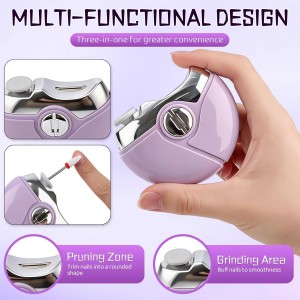 2 in 1 Electric Polishing Automatic Nail Clippers, 2026 Upgraded Electric Nail Trimmer Electric Nail Clipper with 2 Adjustable Speeds, Nail Trimmer for Seniors,Adults Automatic Nail Clipper (White)