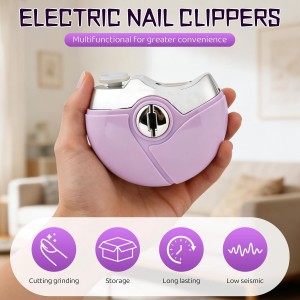 2 in 1 Electric Polishing Automatic Nail Clippers, 2026 Upgraded Electric Nail Trimmer Electric Nail Clipper with 2 Adjustable Speeds, Nail Trimmer for Seniors,Adults Automatic Nail Clipper (White)