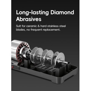 Electric Knife Sharpener, 3-Stage Diamond Knife Sharpener for Kitchen Knives 20-Degree Angle, 40S Quick Sharpening & Polishing for Chef, Santoku, Ceramic Knives, Easy to Use for Beginners, Black