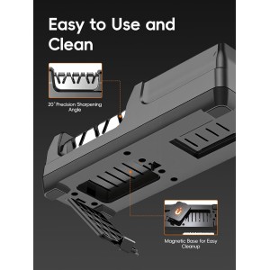 Electric Knife Sharpener, 3-Stage Diamond Knife Sharpener for Kitchen Knives 20-Degree Angle, 40S Quick Sharpening & Polishing for Chef, Santoku, Ceramic Knives, Easy to Use for Beginners, Black