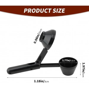 2pcs Coffee Scoop and Funnel for Reusable K Cup,Protein Scoop Funnel,Coffee Powder Scoops,Coffees Measuring Spoons 2 Tablespoon or Ground Coffees(COLOR:Black)