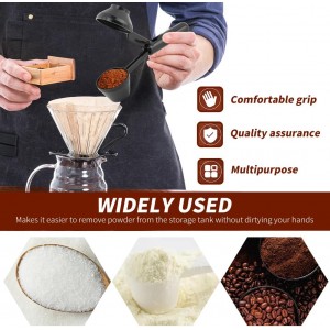 2pcs Coffee Scoop and Funnel for Reusable K Cup,Protein Scoop Funnel,Coffee Powder Scoops,Coffees Measuring Spoons 2 Tablespoon or Ground Coffees(COLOR:Black)