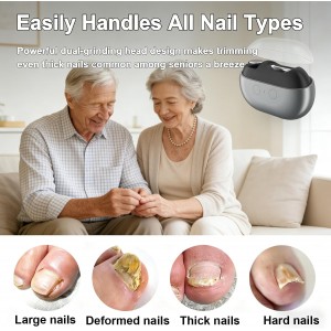 Electric Nail Clippers for Seniors 2026 New– 3-in-1 Smart Electric Toenail Clipper with Polishing & LED Light, 2 Adjustable Speeds for Adults & Baby