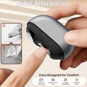 Electric Nail Clippers for Seniors 2026 New– 3-in-1 Smart Electric Toenail Clipper with Polishing & LED Light, 2 Adjustable Speeds for Adults & Baby