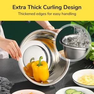 Germany Multifunctional Stainless Steel Basin, 2026 New 3 in 1 Multifunctional Stainless Steel Basin Strainer Set with Grater, Strainer Drain Basket for Rinsing Draining Mixing (S (10.24in))