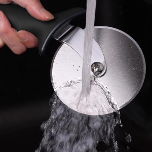 Linoroso Pizza Cutter Wheel, Durable Stainless Steel 4-Inch Pizza Wheel Cutter with Comfortable Safety Handle, Pizza Slicer Wheel for Cutting Through Pizza, Crust, Pie, Brownie, Flatbread, Black