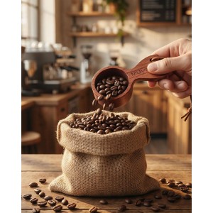 Walnut Coffee Scoop - 10g Wooden Measuring Spoon, Handcrafted Coffee Bean Scoop for Ground Coffee & Tea, Kitchen Accessories Gift for Coffee Lovers