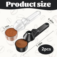 Coffee Scoop with Funnel, 2-Piece Measuring Scoops for Coffee Grounds, Black and Transparent ABS Material Design, Multipurpose Kitchen Utensils for Easy Portion Control and Mess-Free Transfer