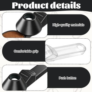 Coffee Scoop with Funnel, 2-Piece Measuring Scoops for Coffee Grounds, Black and Transparent ABS Material Design, Multipurpose Kitchen Utensils for Easy Portion Control and Mess-Free Transfer