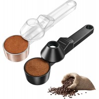 Coffee Scoop with Funnel, 2-Piece Measuring Scoops for Coffee Grounds, Black and Transparent ABS Material Design, Multipurpose Kitchen Utensils for Easy Portion Control and Mess-Free Transfer