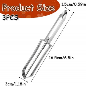 3pcs Stainless Steel Peeler, Multi-Function Vegetable Peelers for Kitchen, Ergonomic Handle, Kitchen Peeler for Veggie, Potato, Carrot, Fruit, Apple, Dishwasher Safe