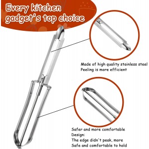 3pcs Stainless Steel Peeler, Multi-Function Vegetable Peelers for Kitchen, Ergonomic Handle, Kitchen Peeler for Veggie, Potato, Carrot, Fruit, Apple, Dishwasher Safe