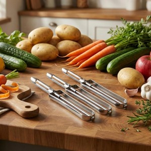 3pcs Stainless Steel Peeler, Multi-Function Vegetable Peelers for Kitchen, Ergonomic Handle, Kitchen Peeler for Veggie, Potato, Carrot, Fruit, Apple, Dishwasher Safe