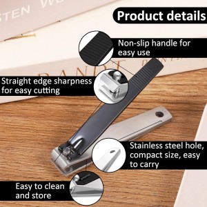 Straight Nail Clippers for Thick Nails, 2Pcs Sturdy Stainless Steel Fingernail Toenail Clippers Fingernail & Toenail Trimmers for Men Women