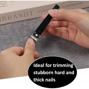 Straight Nail Clippers for Thick Nails, 2Pcs Sturdy Stainless Steel Fingernail Toenail Clippers Fingernail & Toenail Trimmers for Men Women