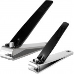 Straight Nail Clippers for Thick Nails, 2Pcs Sturdy Stainless Steel Fingernail Toenail Clippers Fingernail & Toenail Trimmers for Men Women