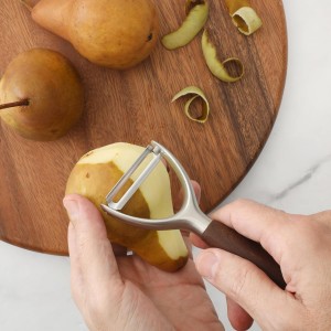 Sur La Table Kitchen Essential Walnut & Co. Stainless Steel Vegetable Y Peeler W/Walnut Wood Handle