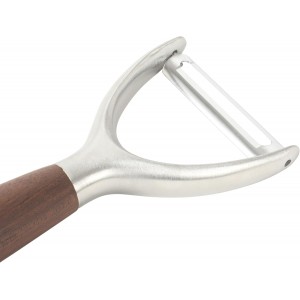 Sur La Table Kitchen Essential Walnut & Co. Stainless Steel Vegetable Y Peeler W/Walnut Wood Handle
