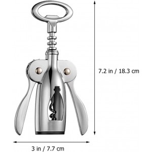 Wing Corkscrew Wine Opener Zinc Alloy Bottle Corkscrew with Beer Cap Remover for Home Kitchen Bar Use