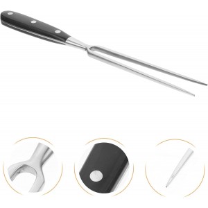 LIFKOME Stainless Steel Meat Carving Fork with Black Handle, Two-prong Kitchen Fork for Lifting and Serving Meat, Sturdy Bbq and Outdoor Grill Cooking Utensil