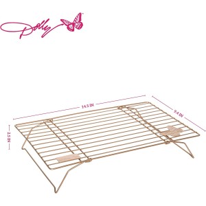 Dolly Parton Butterfly Cooling Rack in Blush – Carbon Steel Nonstick Wire Rack with Fun Dolly-Inspired Design, Collapsible Legs for Compact Storage, 10x15 Inch, Perfect for Cookies, Cakes