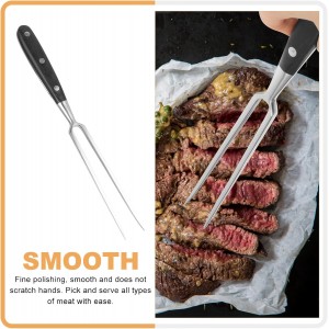 Stainless Steel Meat Carving Fork Black Bbq Fork for Grilling and Camping for Kitchen and Outdoor Use